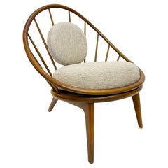 Vintage 1950s Danish Modern Ib Kofod Larsen for Selig Hoop Chair, New Seat Cushions