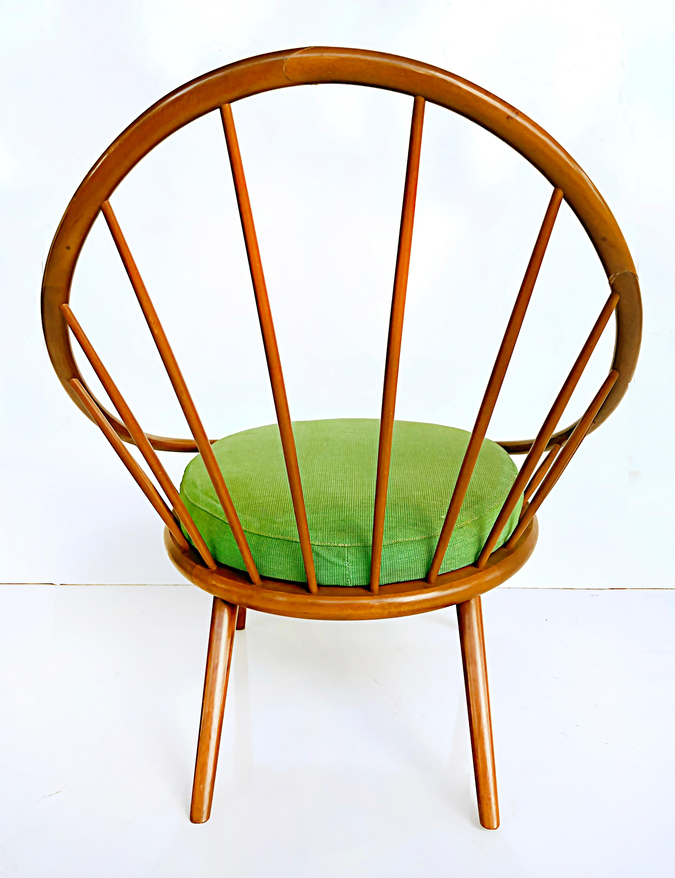 Scandinavian Modern 1950s Danish Modern Ib Kofod Larsen for Selig Hoop Chair with Seat Cushion For Sale