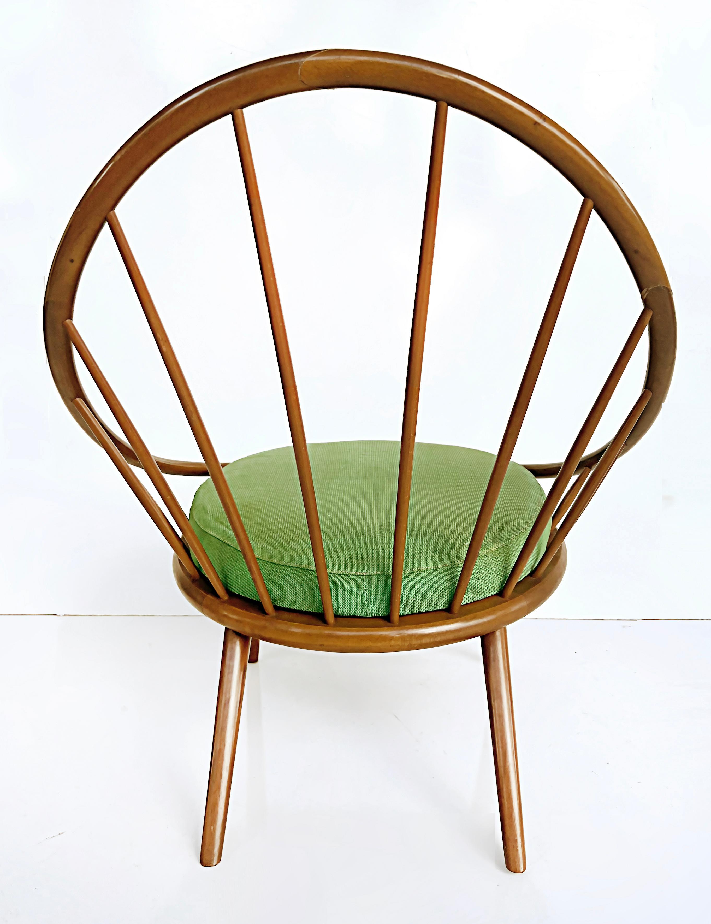 1950s Danish Modern Ib Kofod Larsen for Selig Hoop Chair with Seat Cushion In Good Condition For Sale In Miami, FL