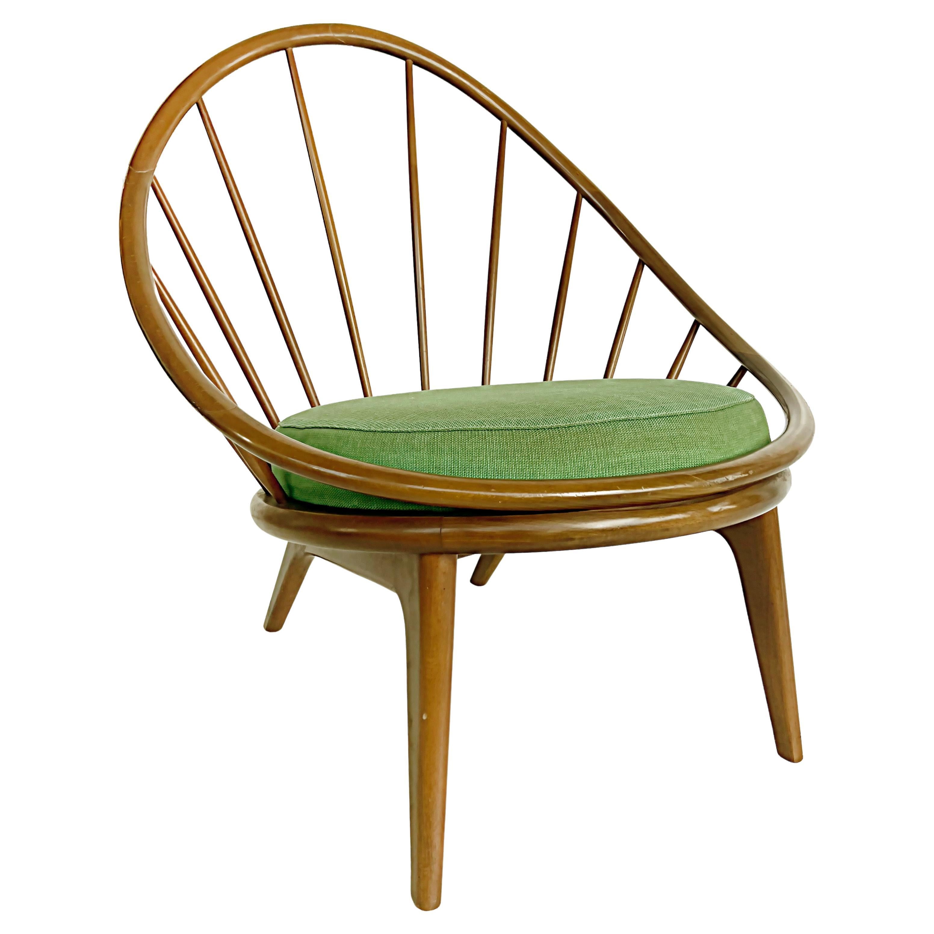 1950s Danish Modern Ib Kofod Larsen for Selig Hoop Chair with Seat Cushion For Sale