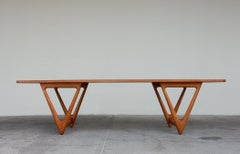 1950's Danish Modern Sculpted Leg Surfboard Cocktail Table by Kurt Østervig