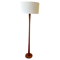 Vintage 1950s Danish Modern Solid Teak Tall Floor Lamp