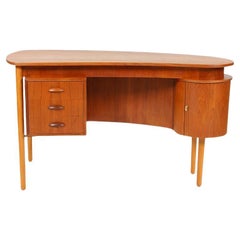 1950s Danish Modern Teak Kidney Shaped Desk