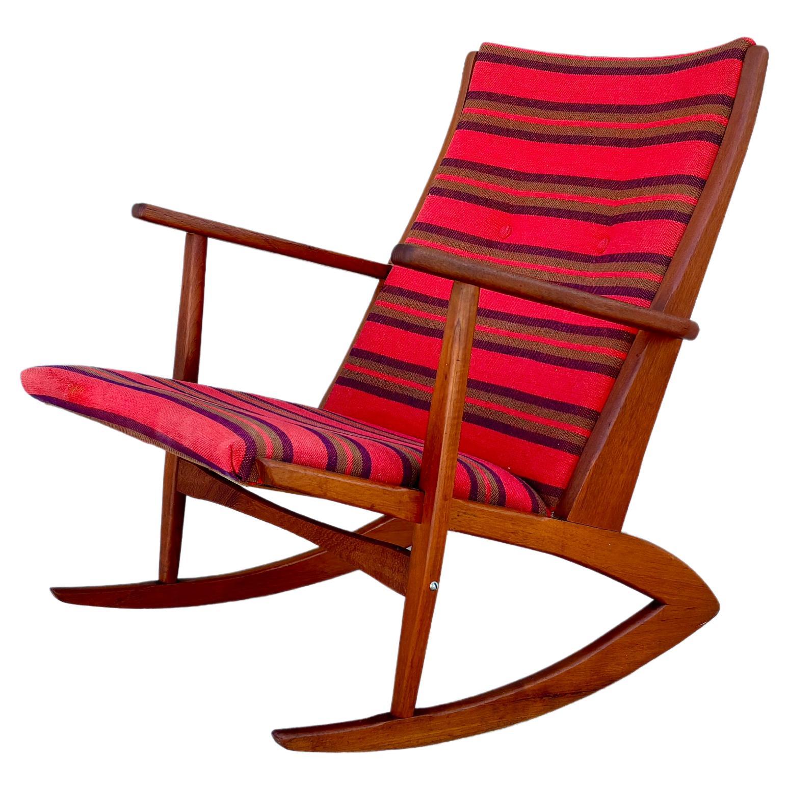 1950s Danish Modern Teak Rocking Chair by Holger Georg Jensen for Tonder Mobelva