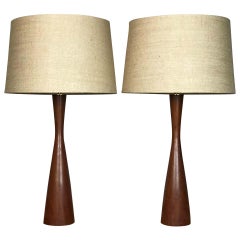 Table Lamps in Teak after Phillip Lloyd Powell