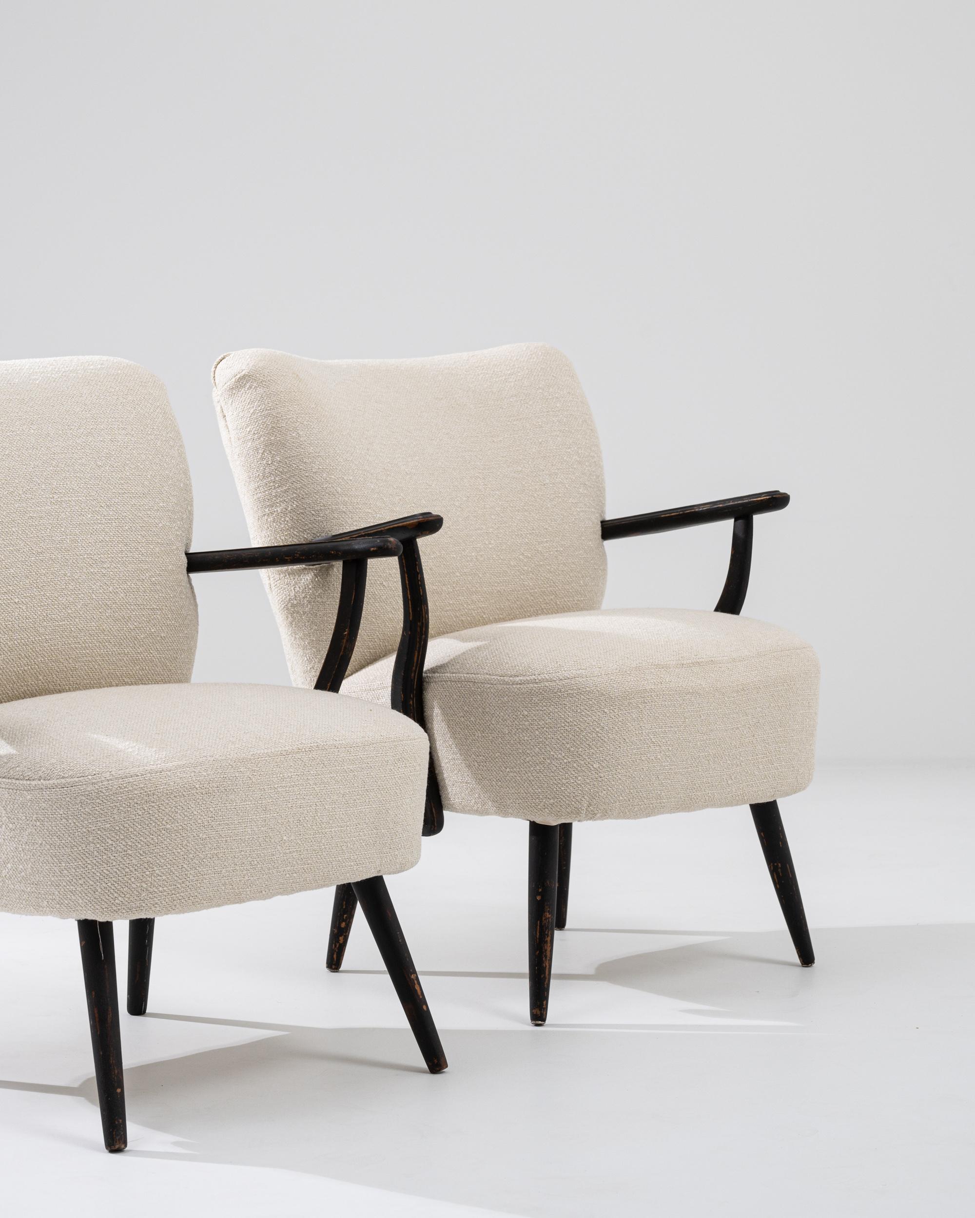 1950s Danish Modern Upholstered Armchairs, a Pair For Sale 3