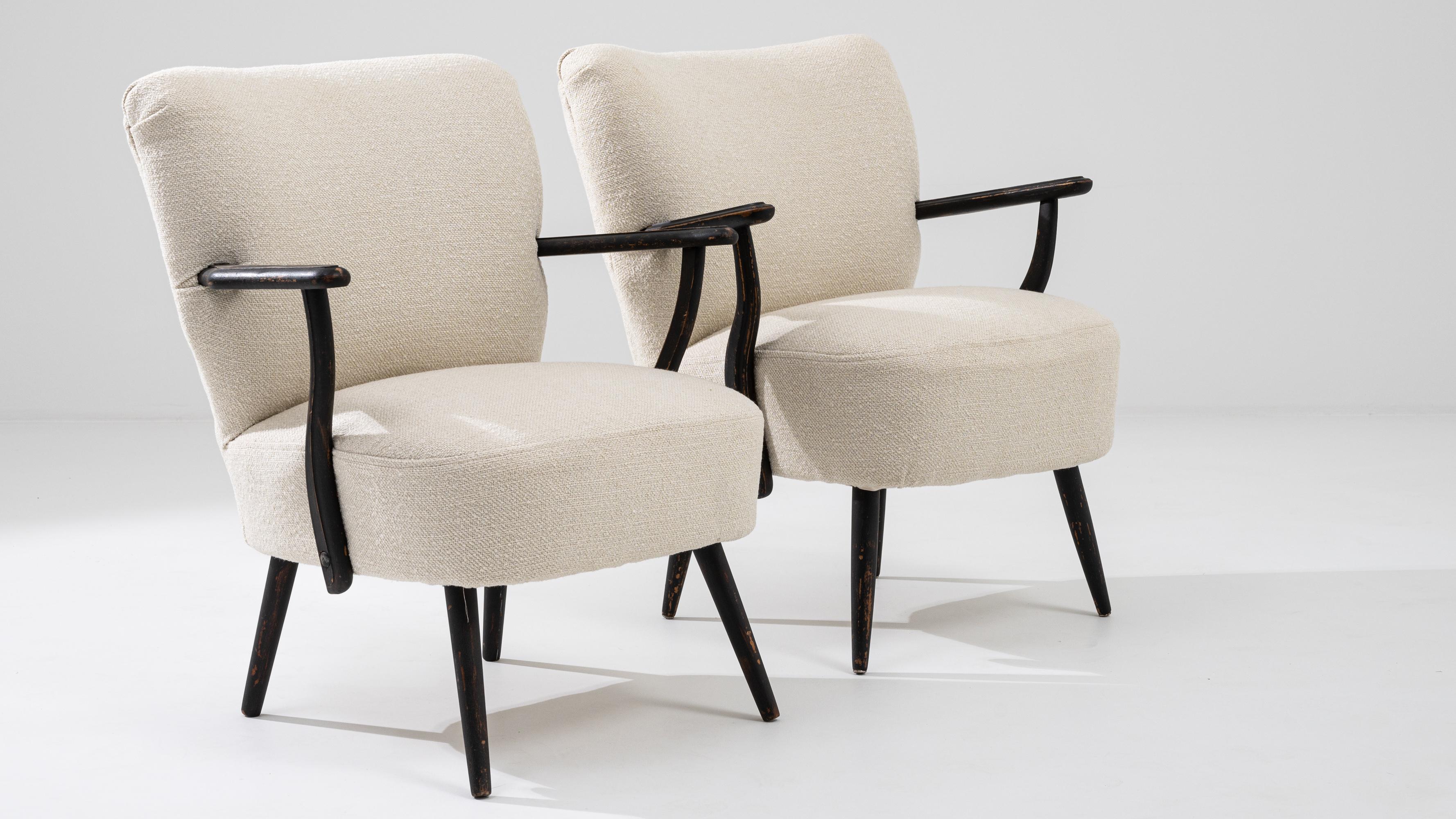 1950s Danish Modern Upholstered Armchairs, a Pair For Sale 4