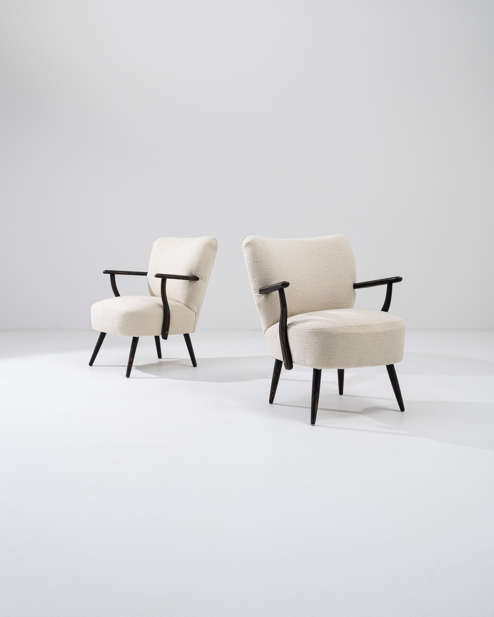 Scandinavian Modern 1950s Danish Modern Upholstered Armchairs, a Pair For Sale