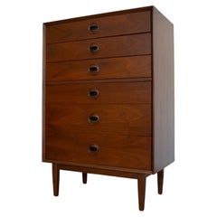 1950s Danish Modern Walnut Highboy Dresser