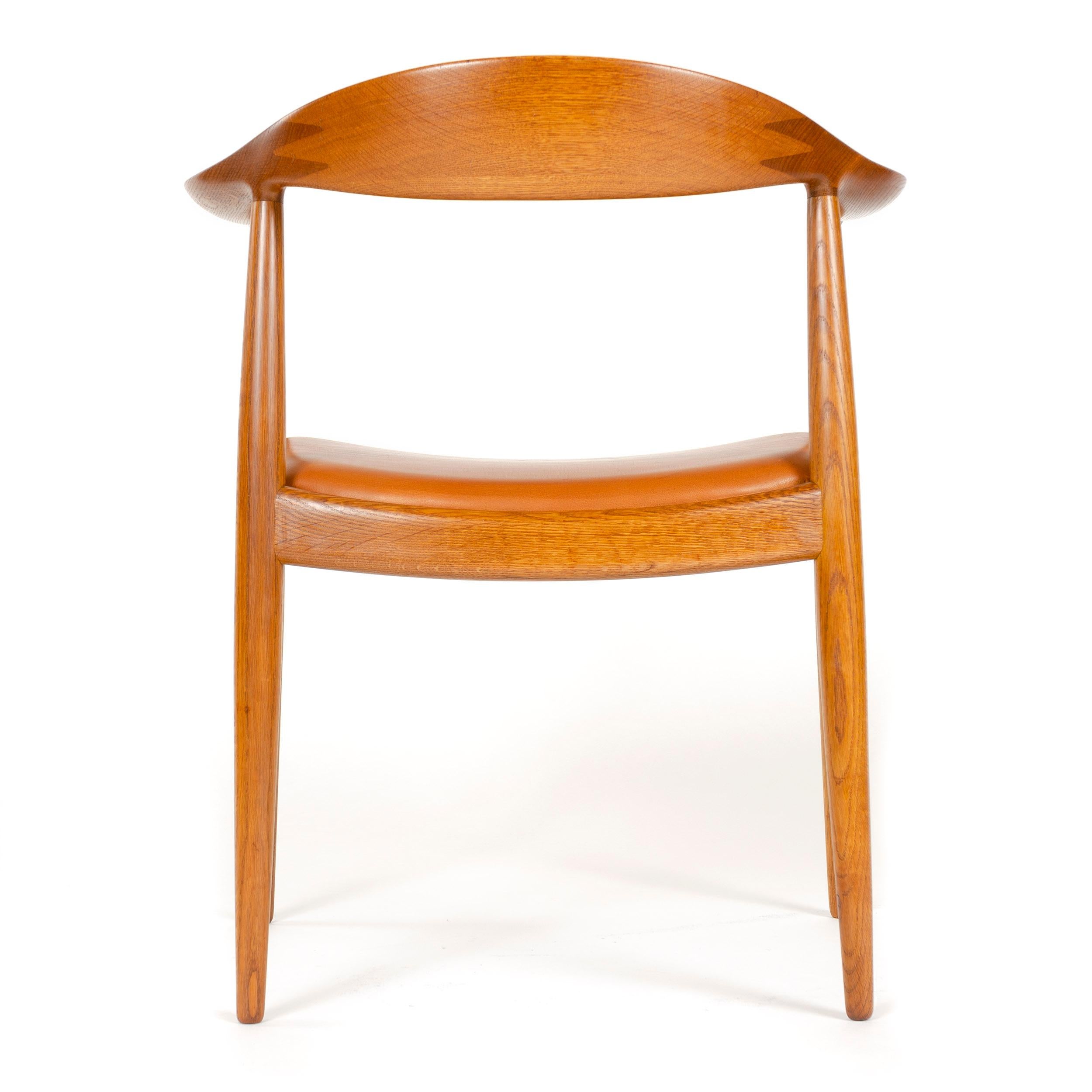 Mid-20th Century 1950s Danish Oak Round Chair by Hans J. Wegner for Johannes Hansen