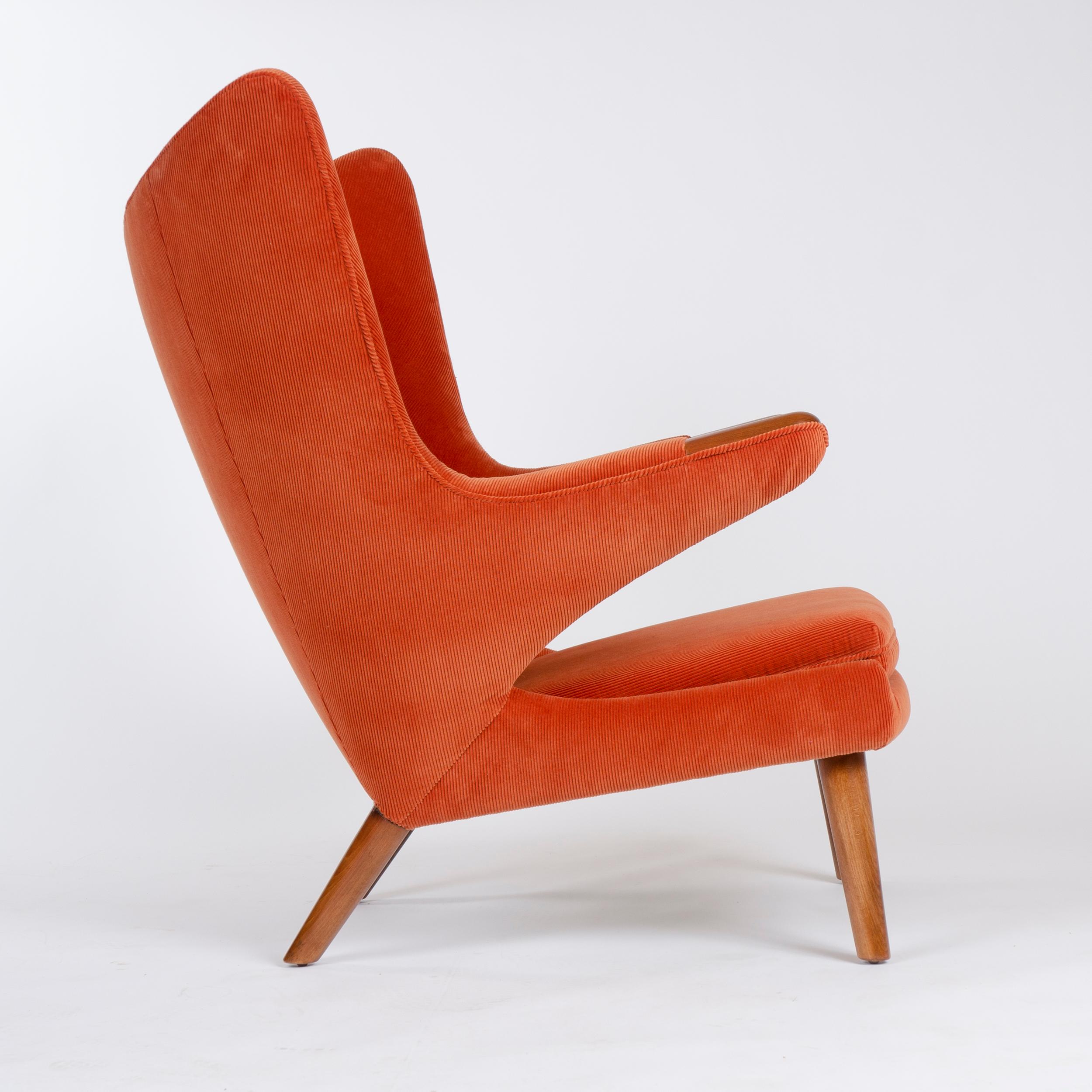 1950s Danish Papa Bear Chair and Ottoman by Hans J. Wegner for A.P. Stolen In Good Condition In Sagaponack, NY