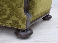 Anni '50, sedia relax danese, mobili in velluto, legno di Oak.