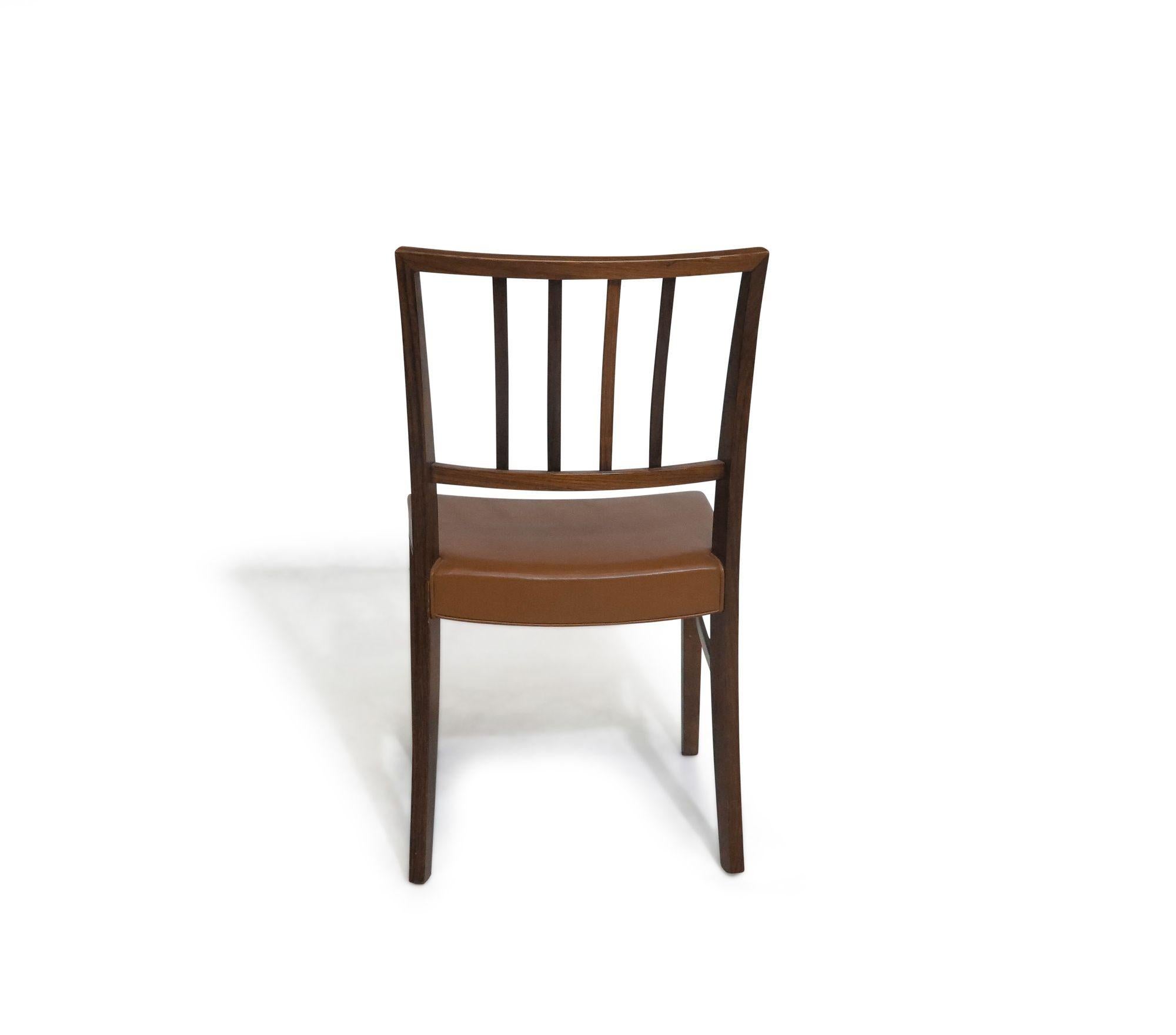 1950s Danish Rosewood Dining Chairs in Manner of Jacob Kjaer In Good Condition For Sale In Oakland, CA