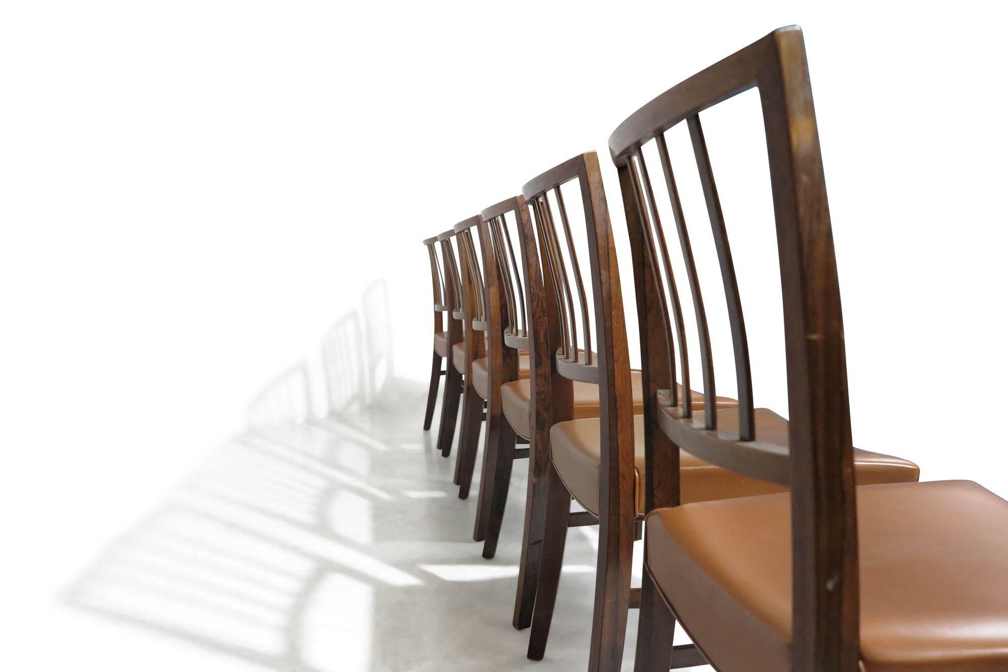 1950s Danish Rosewood Dining Chairs in Manner of Jacob Kjaer For Sale 2