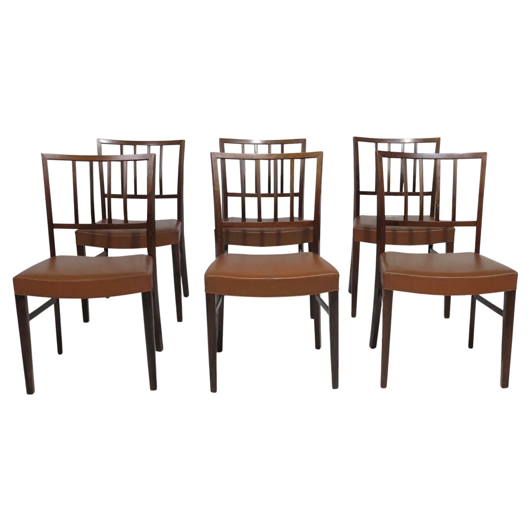 1950s Danish Rosewood Dining Chairs in Manner of Jacob Kjaer For Sale