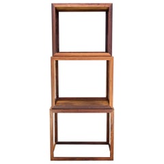 1950s Danish Rosewood Geometric Cube Stacking Cocktail Side Tables Mid-Century