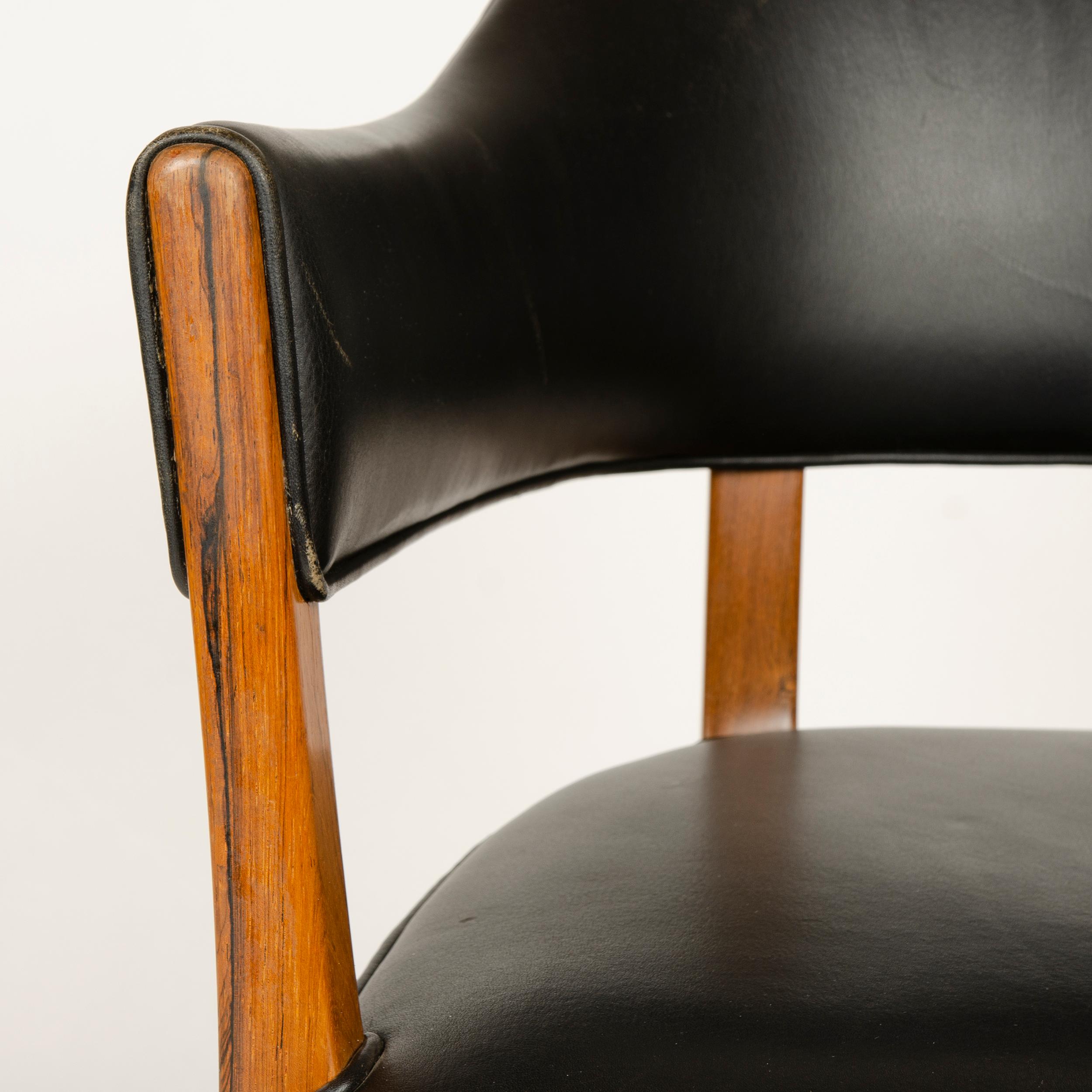 1950s Danish Rosewood Humpback Armchair by Ole Wanscher for A. J. Iversen For Sale 1
