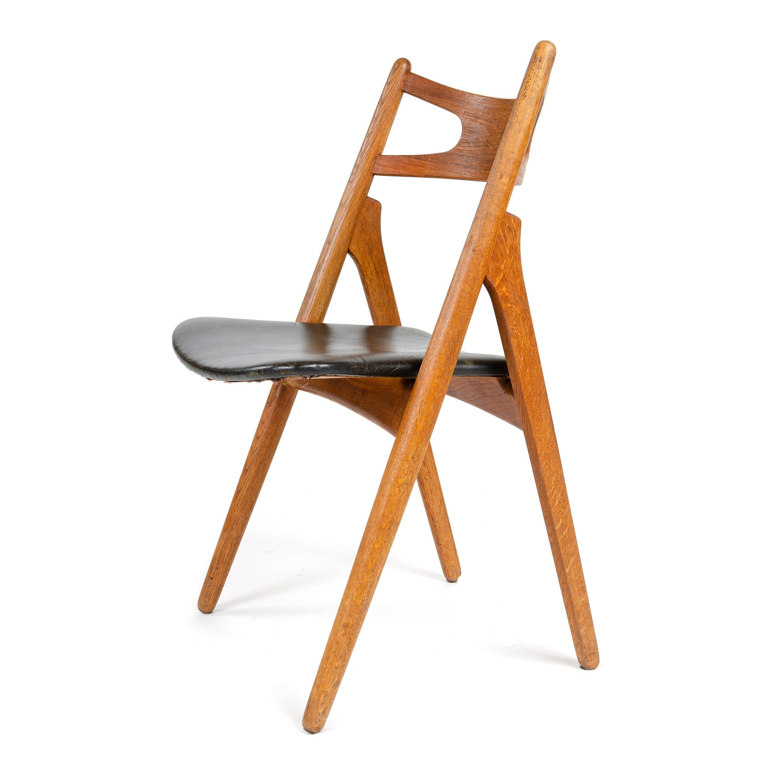 Scandinavian Modern 1950s Danish Sawbuck Chair by Hans J. Wegner