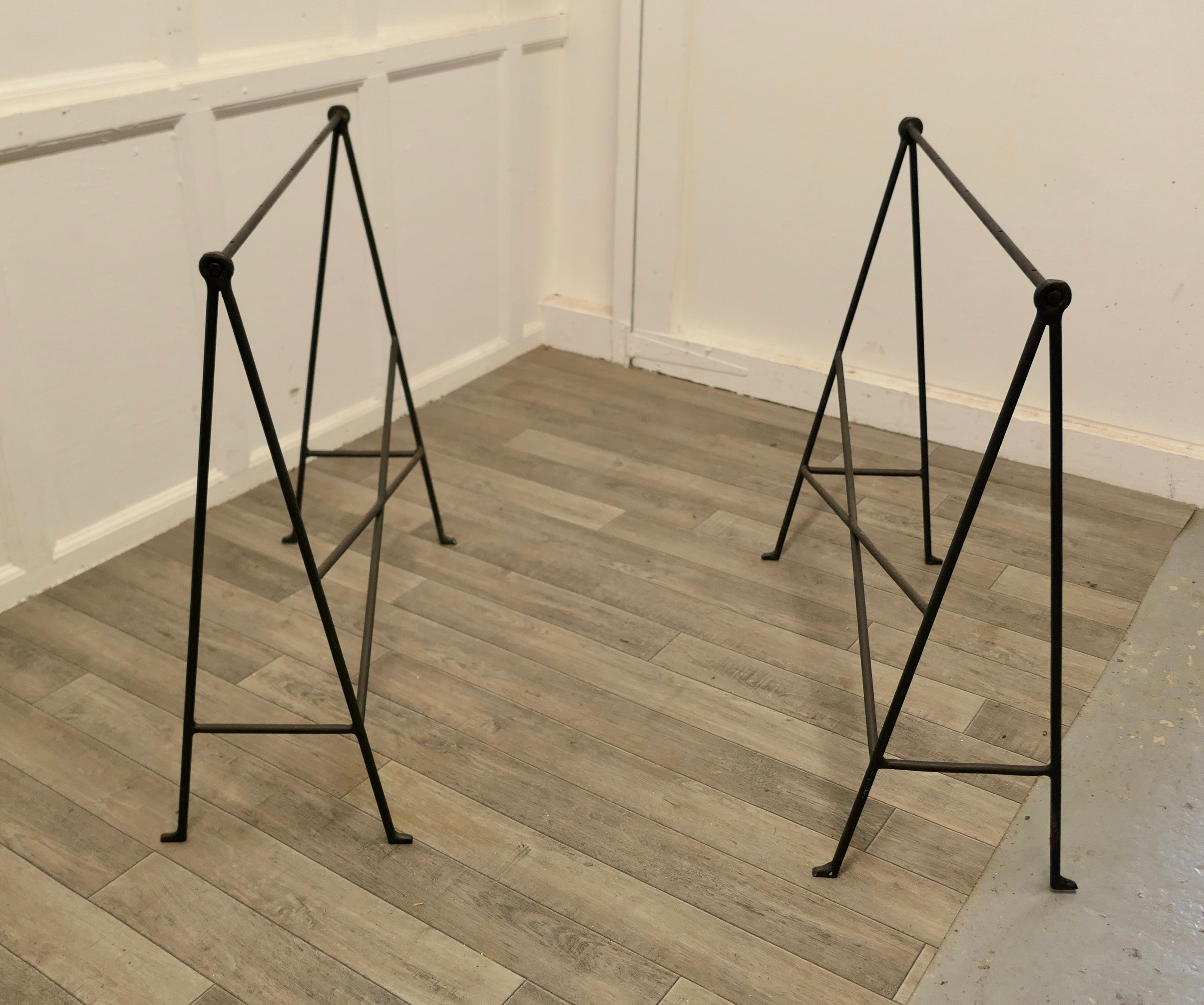 1950s Danish Sawhorse Minimalist Desk or Dining Table    1950s Danish Desk For Sale 5