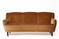 1950s Danish Settee and Matching Pair of Armchairs