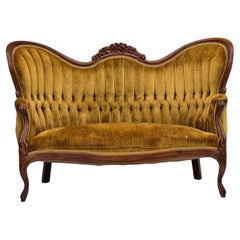 1950s, Danish sofa, vintage furniture velour, very good condition, mahogany wood
