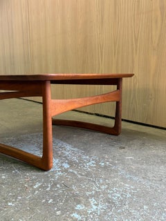 1950s Danish Solid Teak Coffee Table by Peter Hvidt
