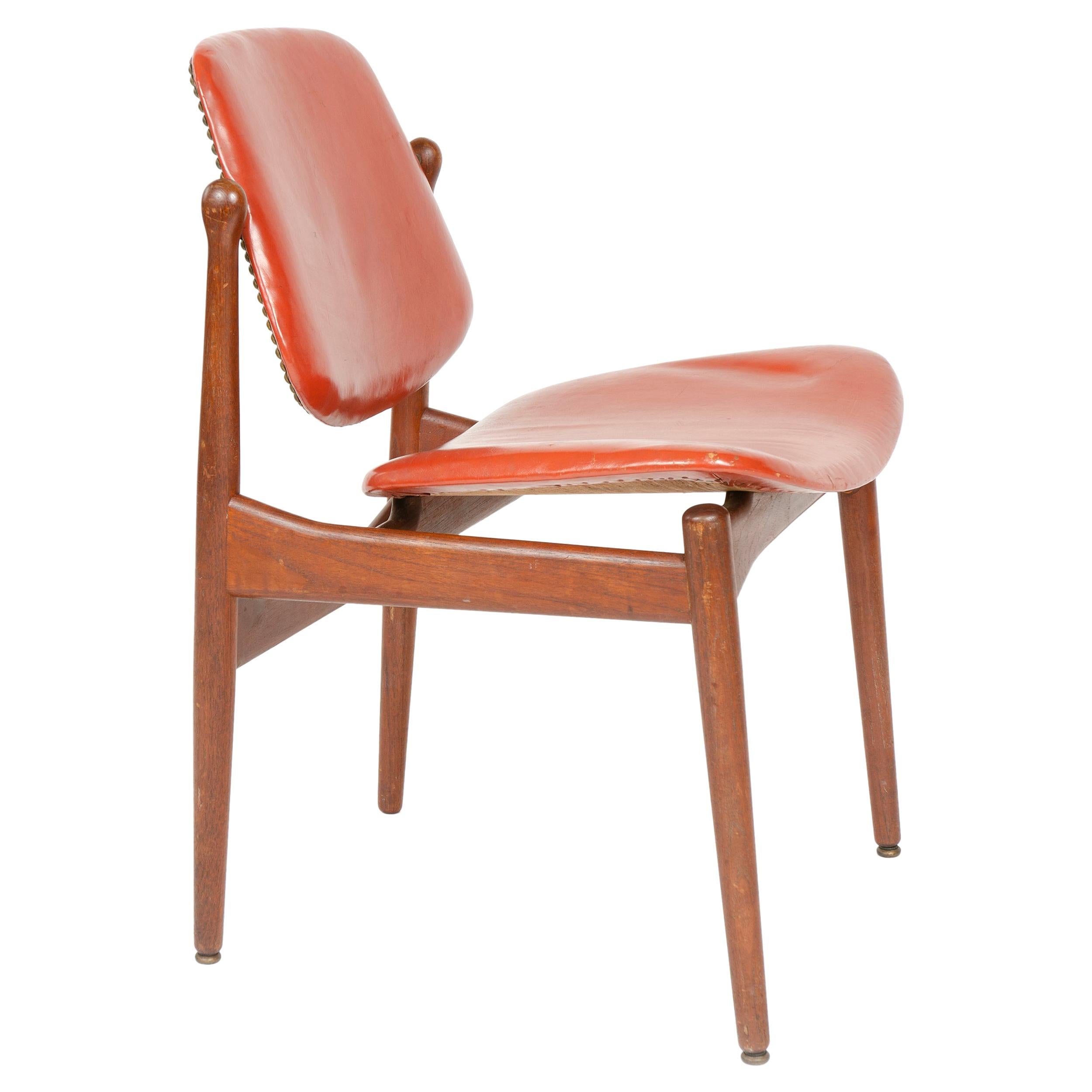 1950s Danish Solid Teak Dining Chair by Arne Vodder for France & Daverkosen For Sale