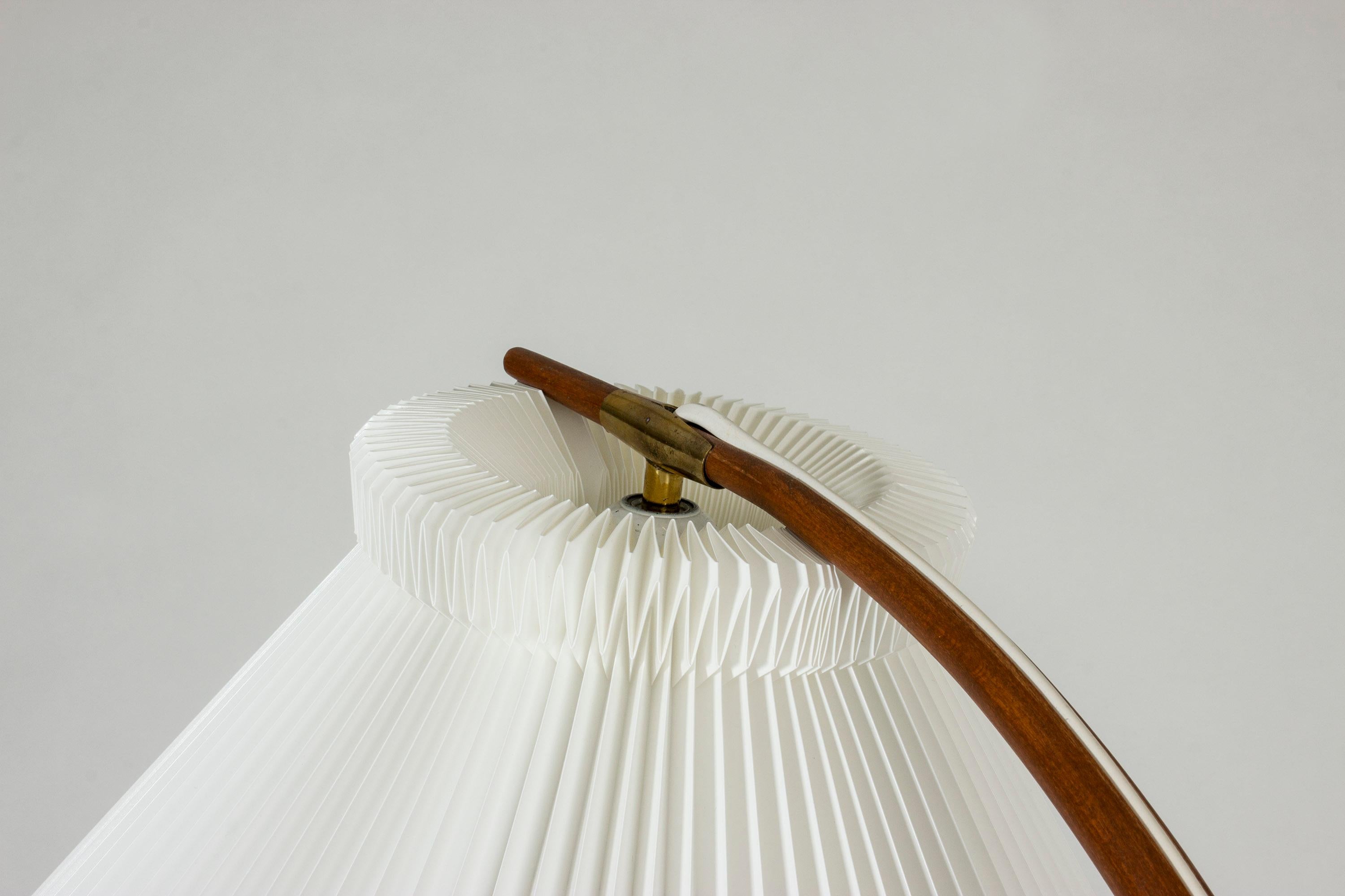 1950s Danish Teak and Brass Floor Lamp 