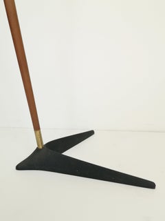 1950s Danish Teak, Brass, and Iron Floor Lamp by Svend Aage Holm Sorensen