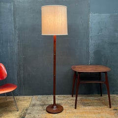 1950er Jahre Dänische Teak Messing Stehlampe Vintage Mid-Century Gislev Drejerforretning