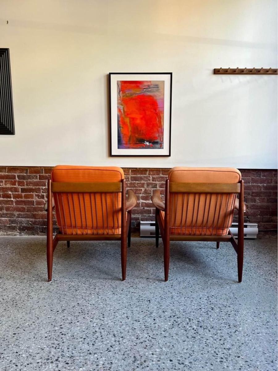 Mid-Century Modern 1950s Danish Teak FD-118 Lounge Chairs by Grete Jalk for France and Daverkosen