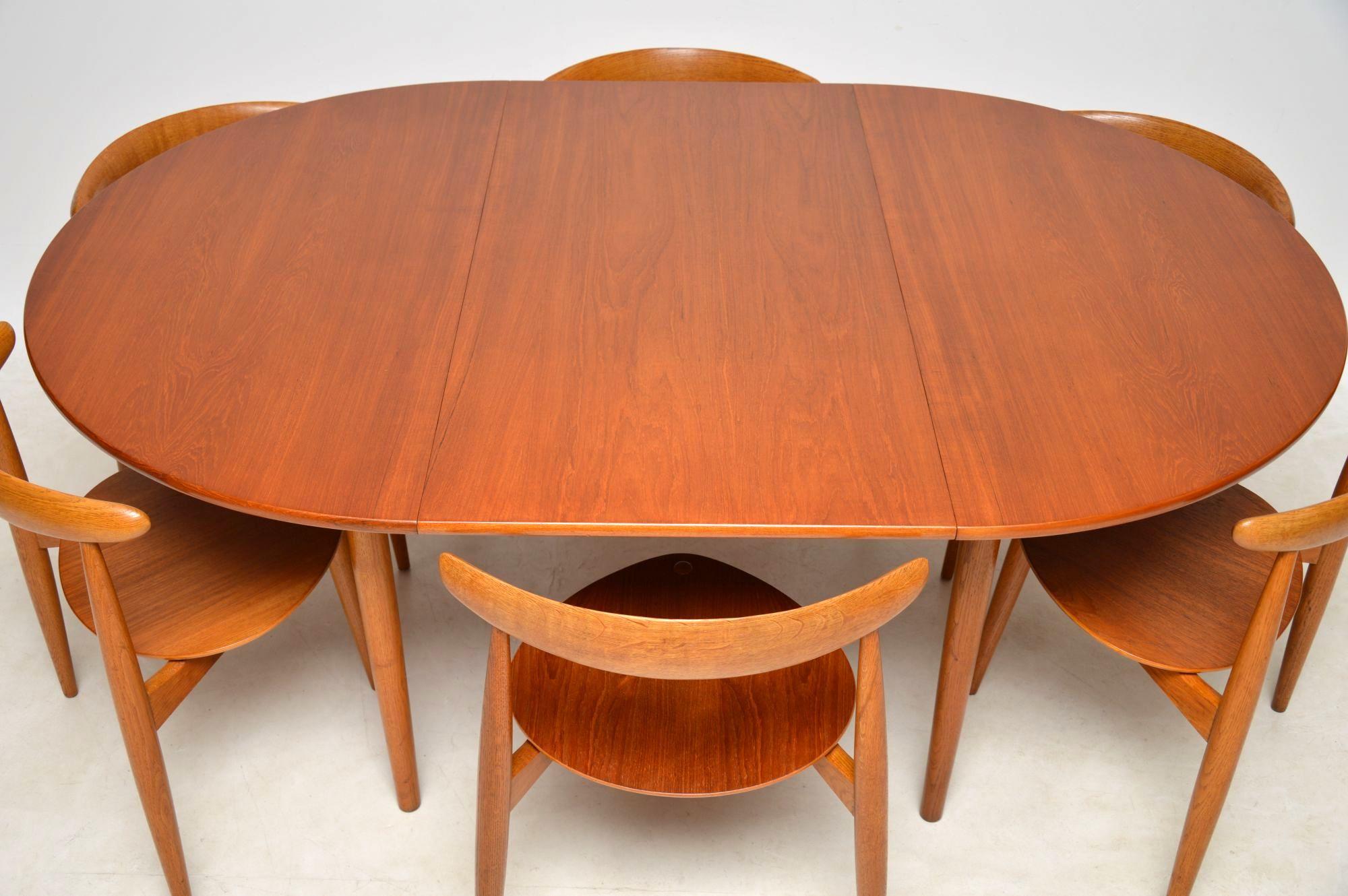 1950s Danish Teak & Oak Dining Table & Chairs by Hans Wegner for Fritz Hansen 4