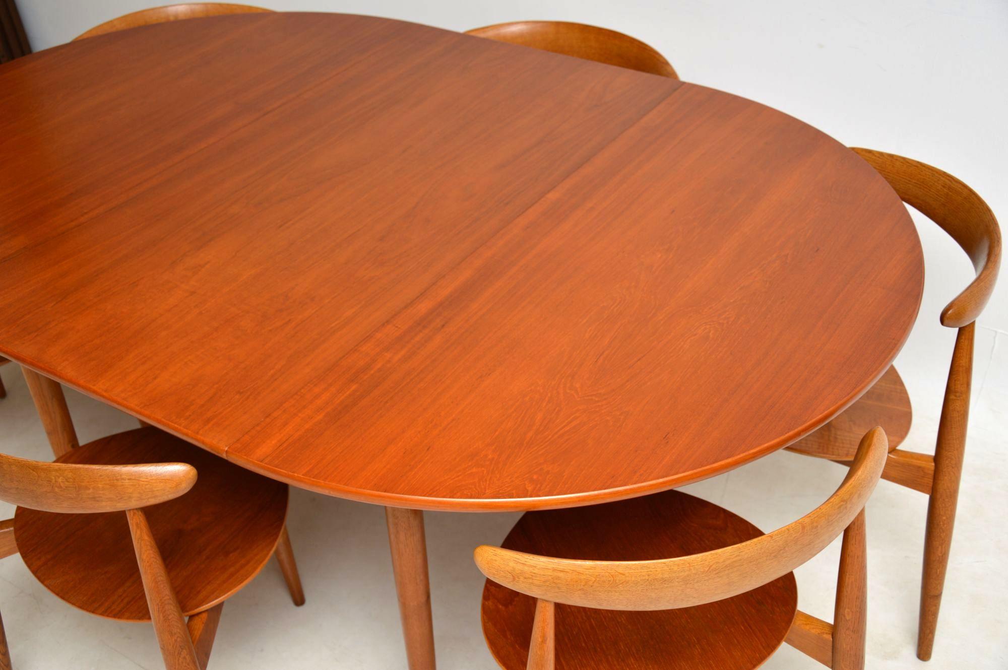 1950s Danish Teak & Oak Dining Table & Chairs by Hans Wegner for Fritz Hansen 6