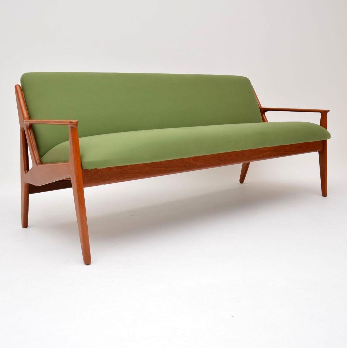 Fabric 1950’s Danish Teak Sofa by Arne Vodder