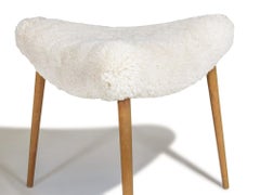 1950's Danish Triangular Stool in Shearling