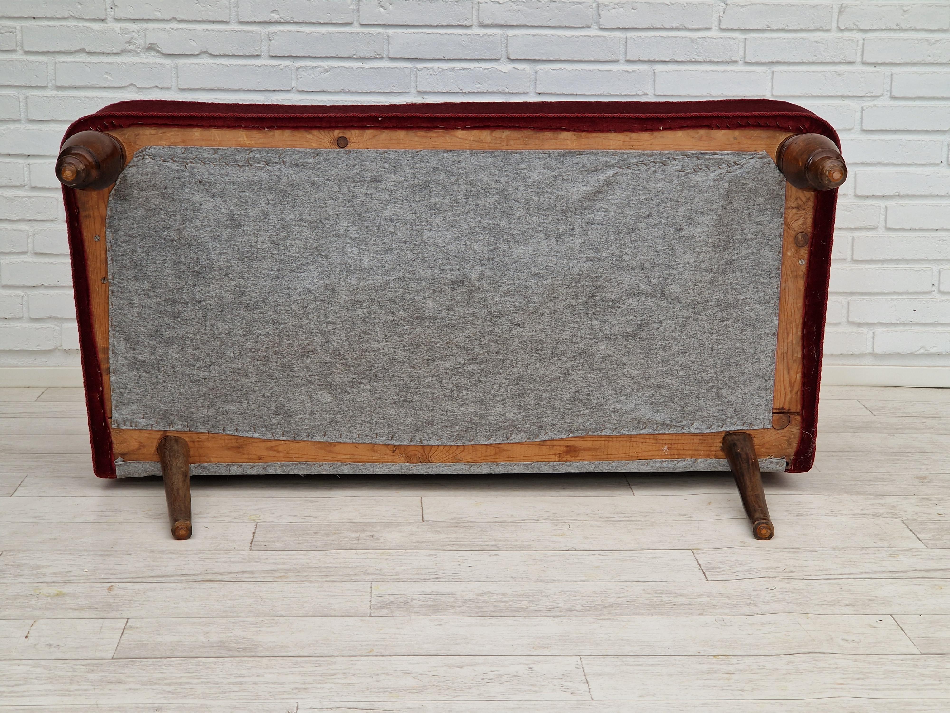 1950s, Danish Vintage 2 Seater Sofa, Original Very Good Condition For Sale 14