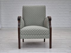 1950s, Danish vintage lounge chair, reupholstered, blend wool fabric.