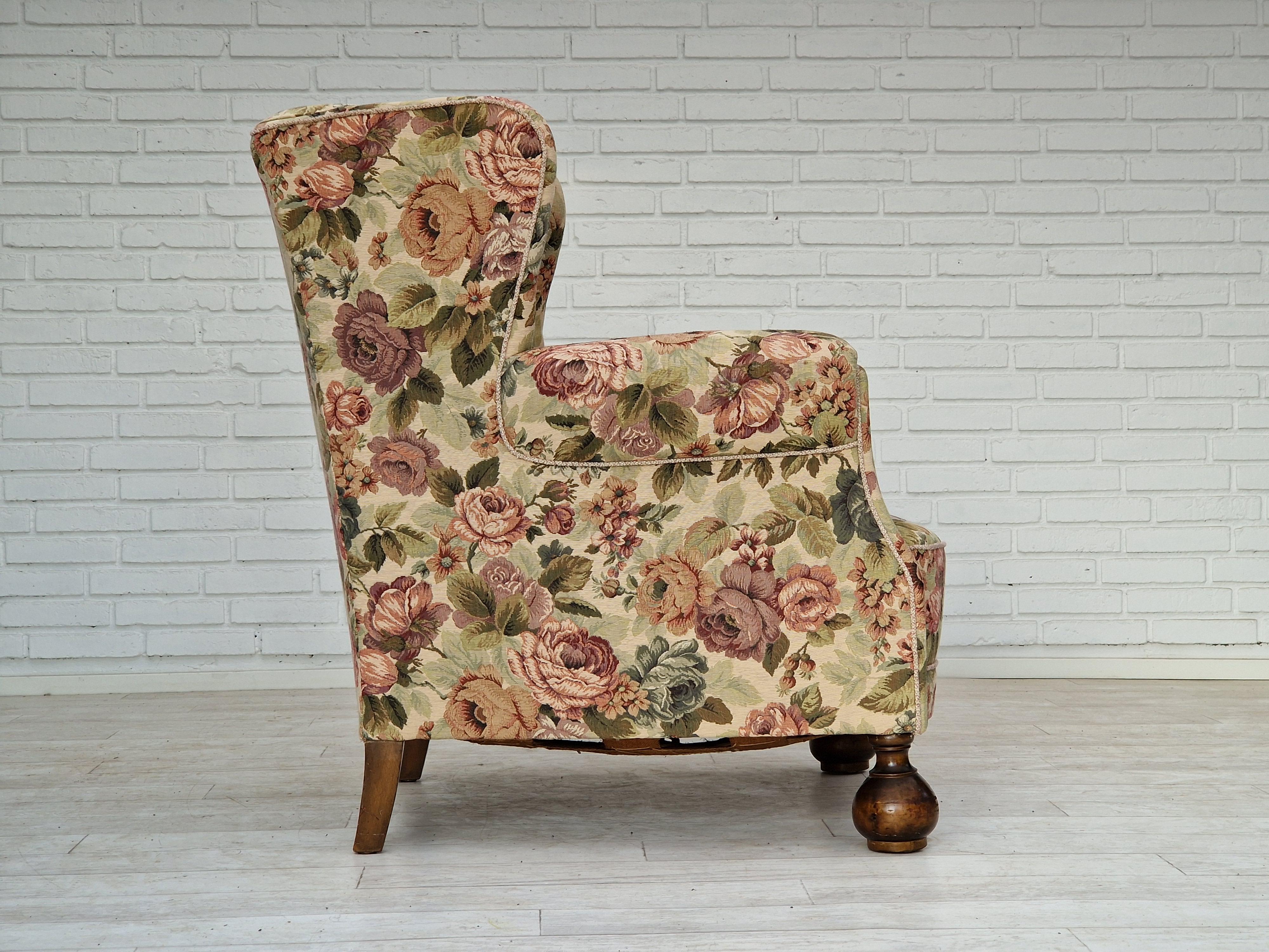 Tissu 1950s, Danish vintage relax chair in 