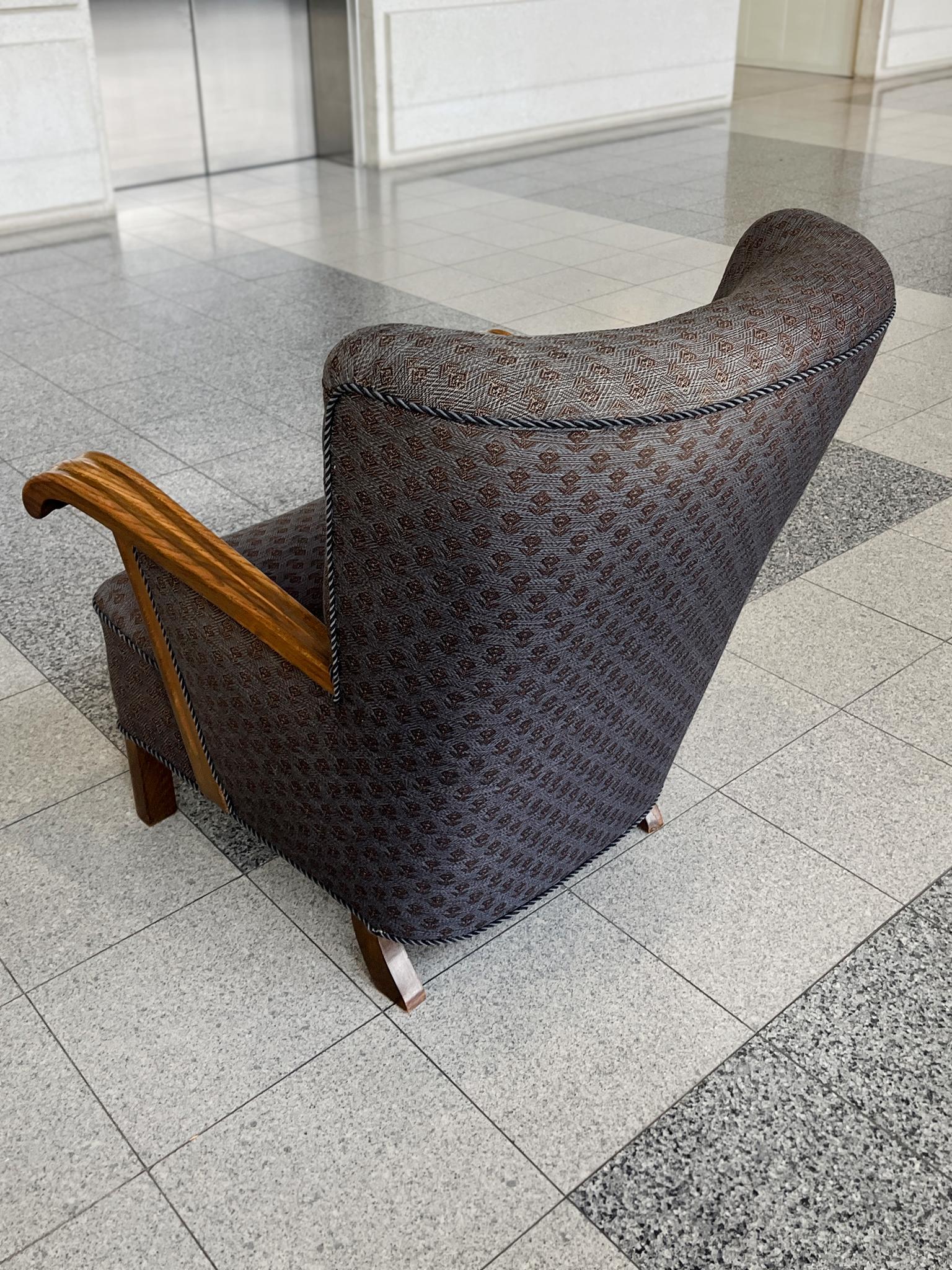 Fait main Fauteuil danois à dossier pivotant des années 1950 dans le style d'Alfred Christensen en vente