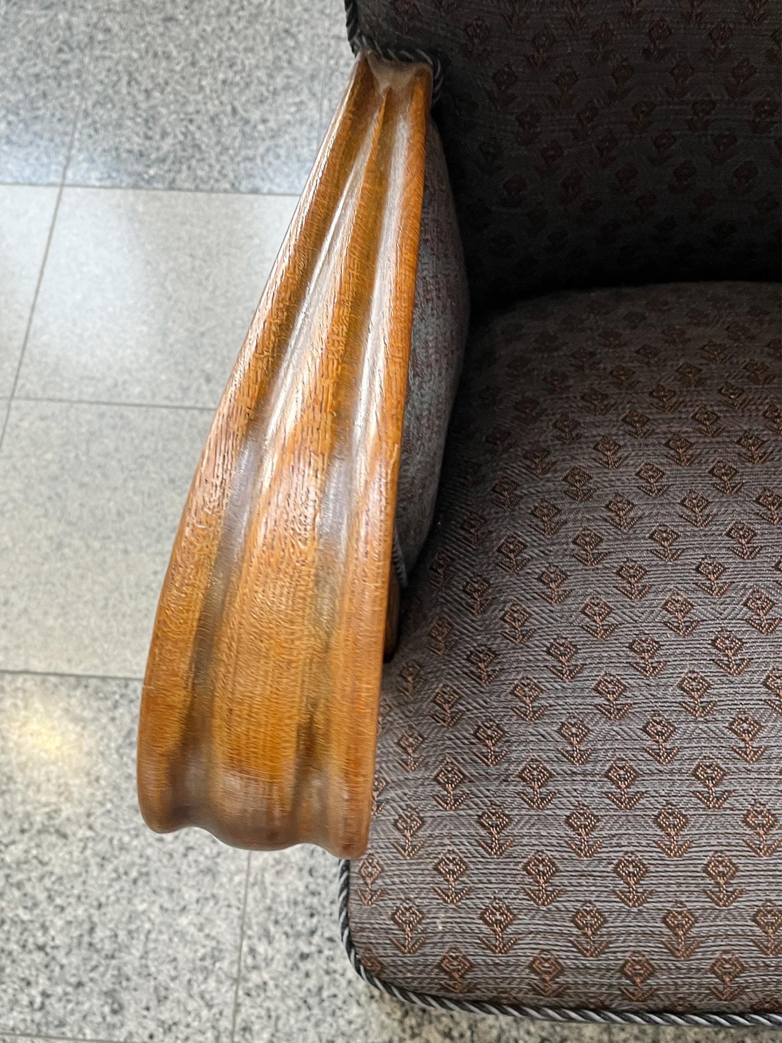 Tissu d'ameublement Fauteuil danois à dossier pivotant des années 1950 dans le style d'Alfred Christensen en vente