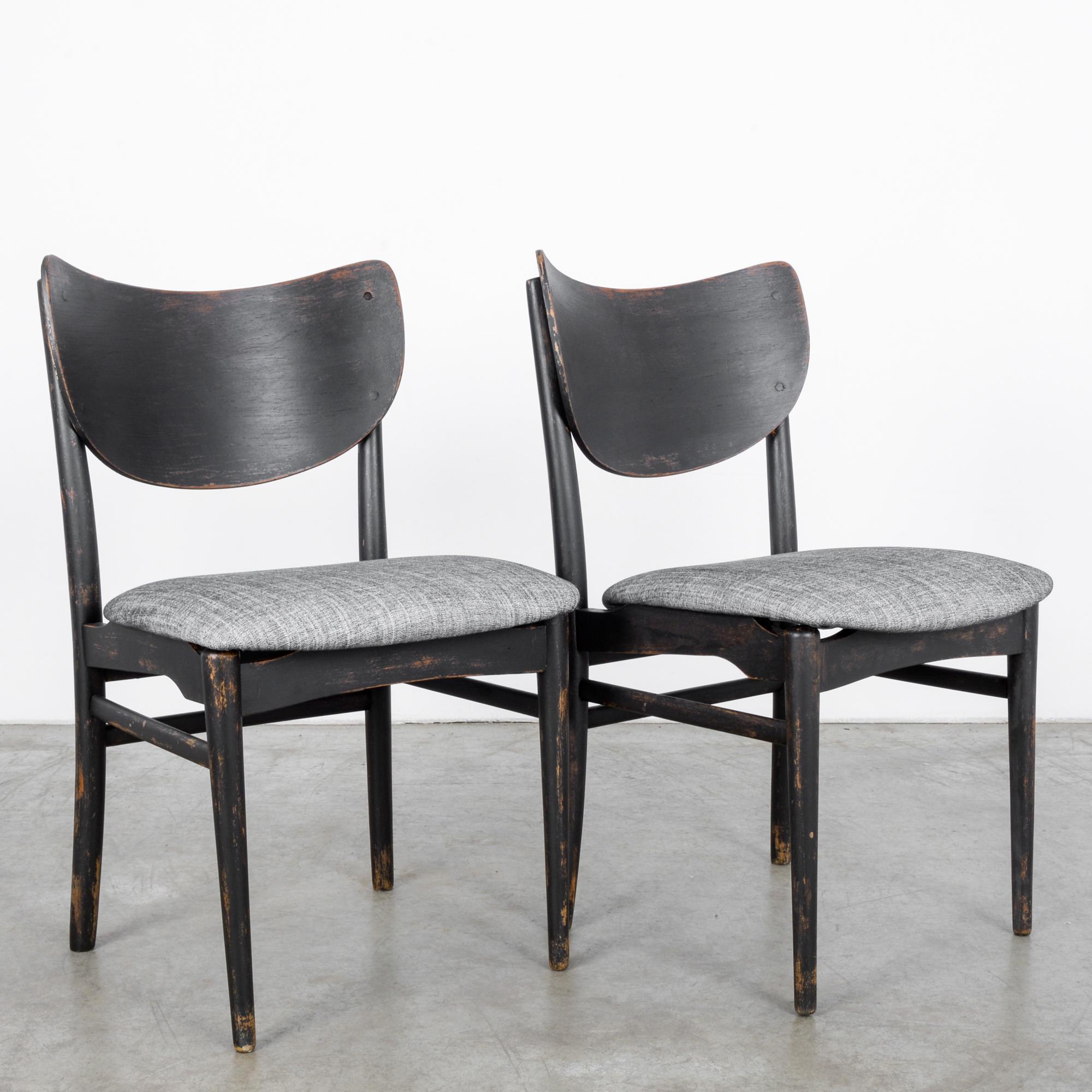 Mid-Century Modern 1950s Danish Wooden Side Chairs, a Pair