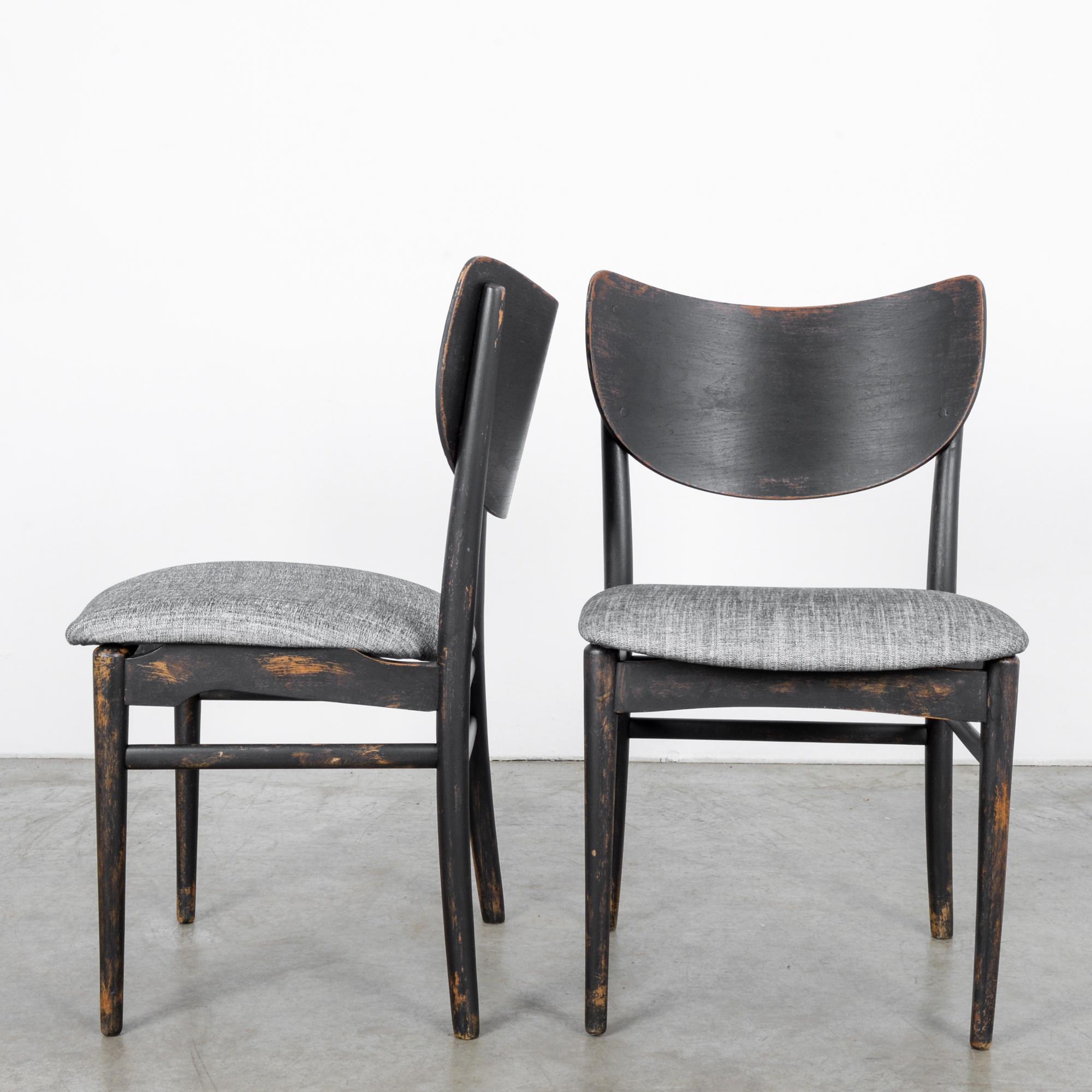 Mid-20th Century 1950s Danish Wooden Side Chairs, a Pair