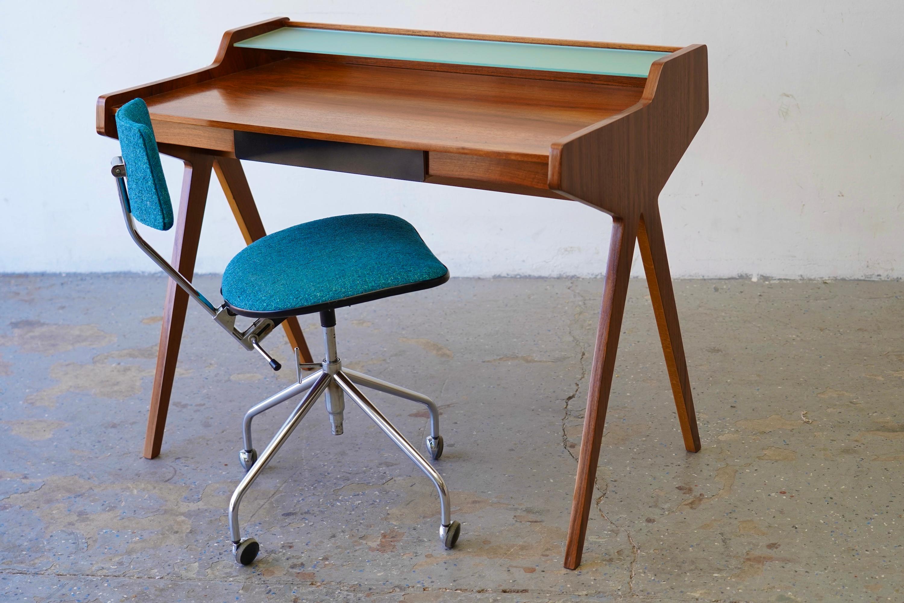 1950s Danish Writing Desk by Helmut Magg — Restored Design Classic For Sale 7