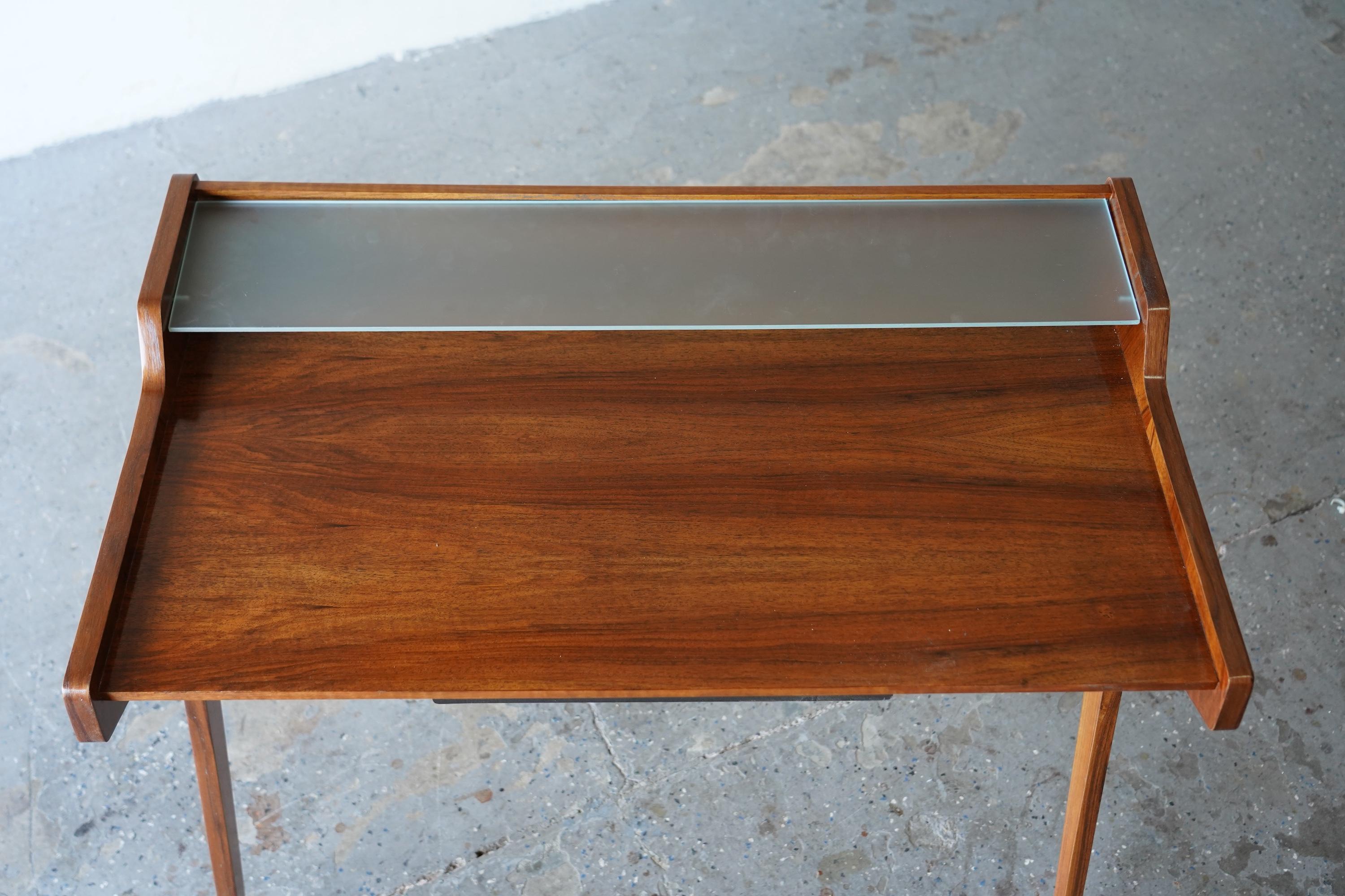 1950s Danish Writing Desk by Helmut Magg — Restored Design Classic In Good Condition For Sale In Las Vegas, NV