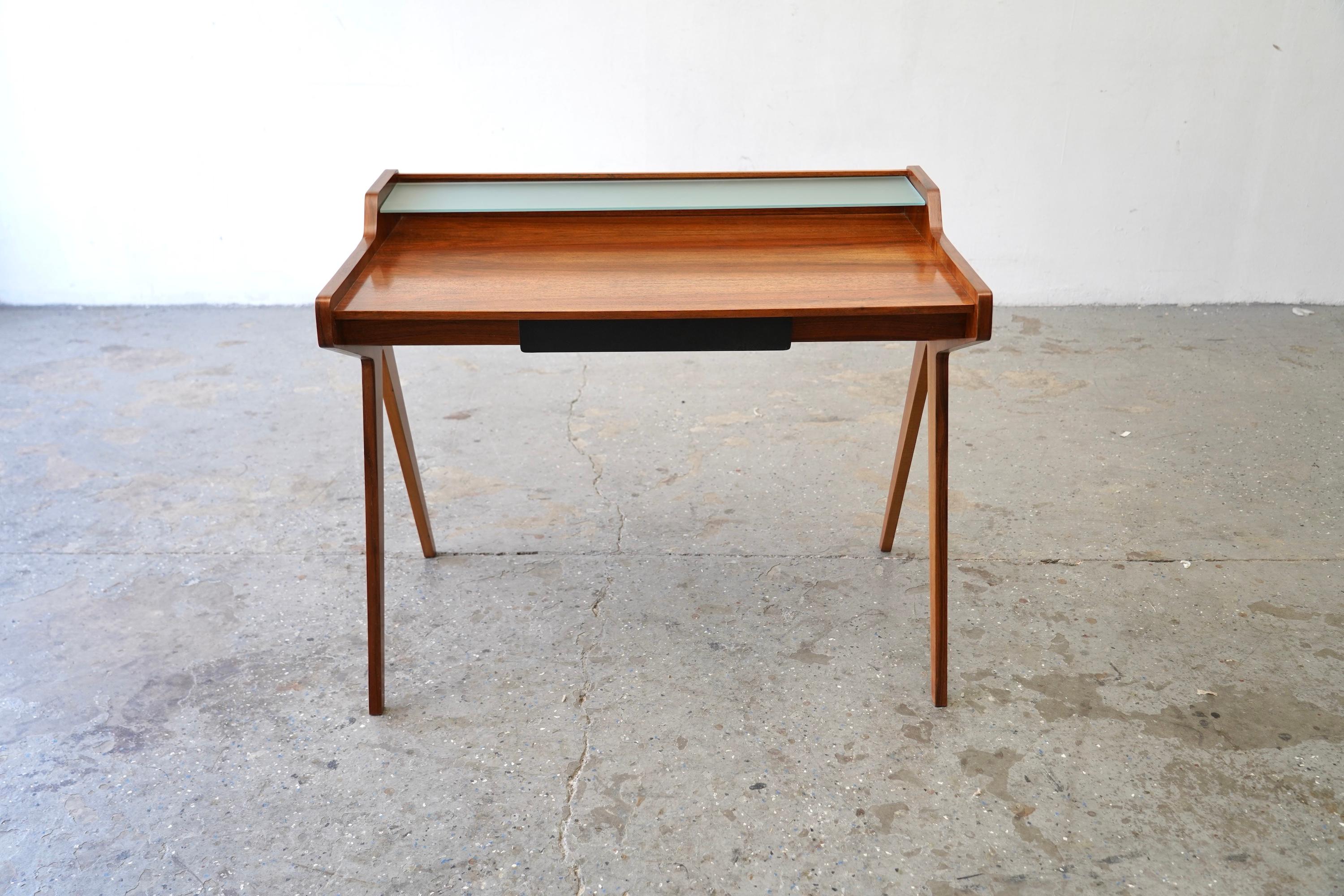 Mid-20th Century 1950s Danish Writing Desk by Helmut Magg — Restored Design Classic For Sale