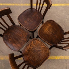 1950’s Dark French Bentwood Dining Chairs – Set Of Four