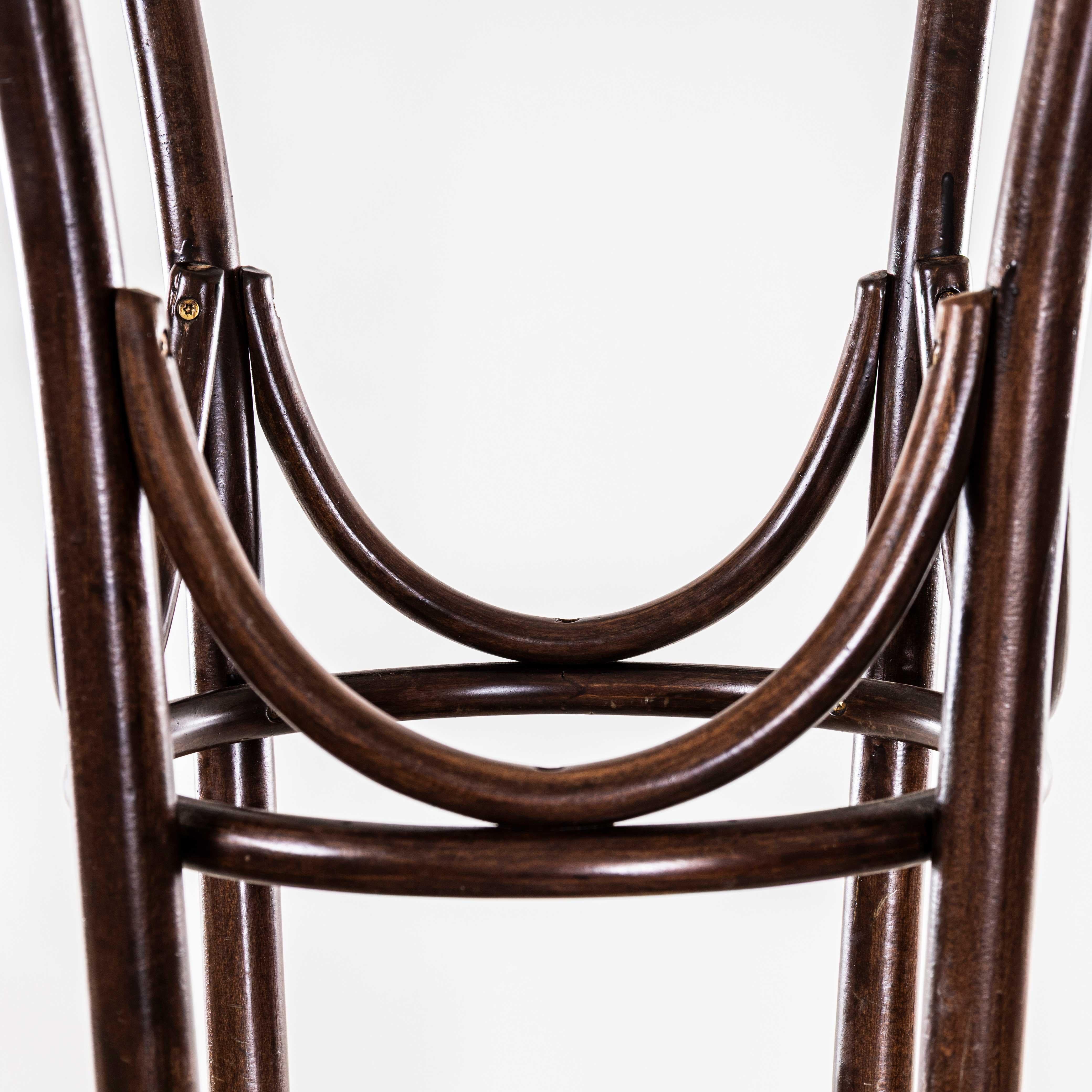 Taburetes de bar de madera curvada de roble oscuro de los años 50 - Juego de cuatro en venta 2