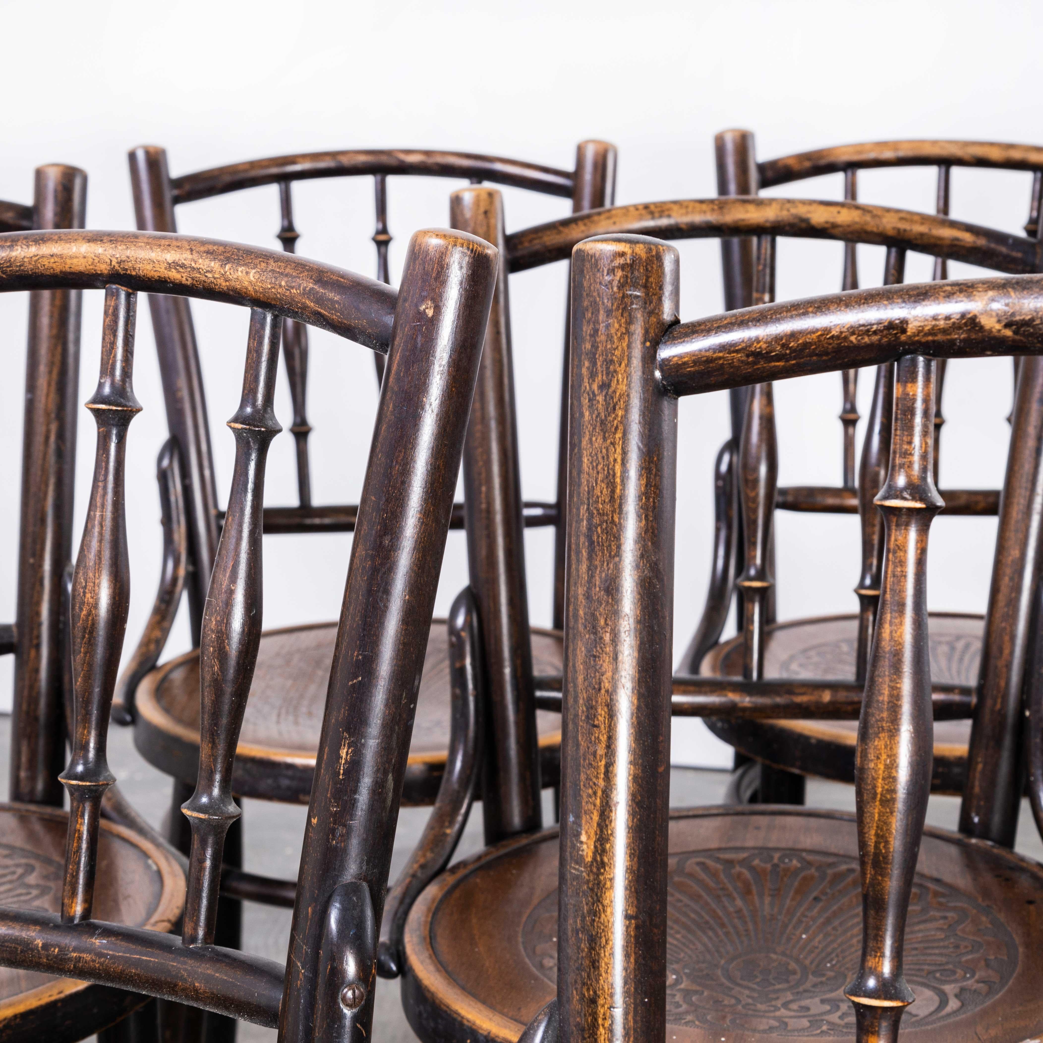 1950's, Dark Oak Bentwood Chairs by Apm Poland, Set of Twelve In Good Condition In Hook, Hampshire