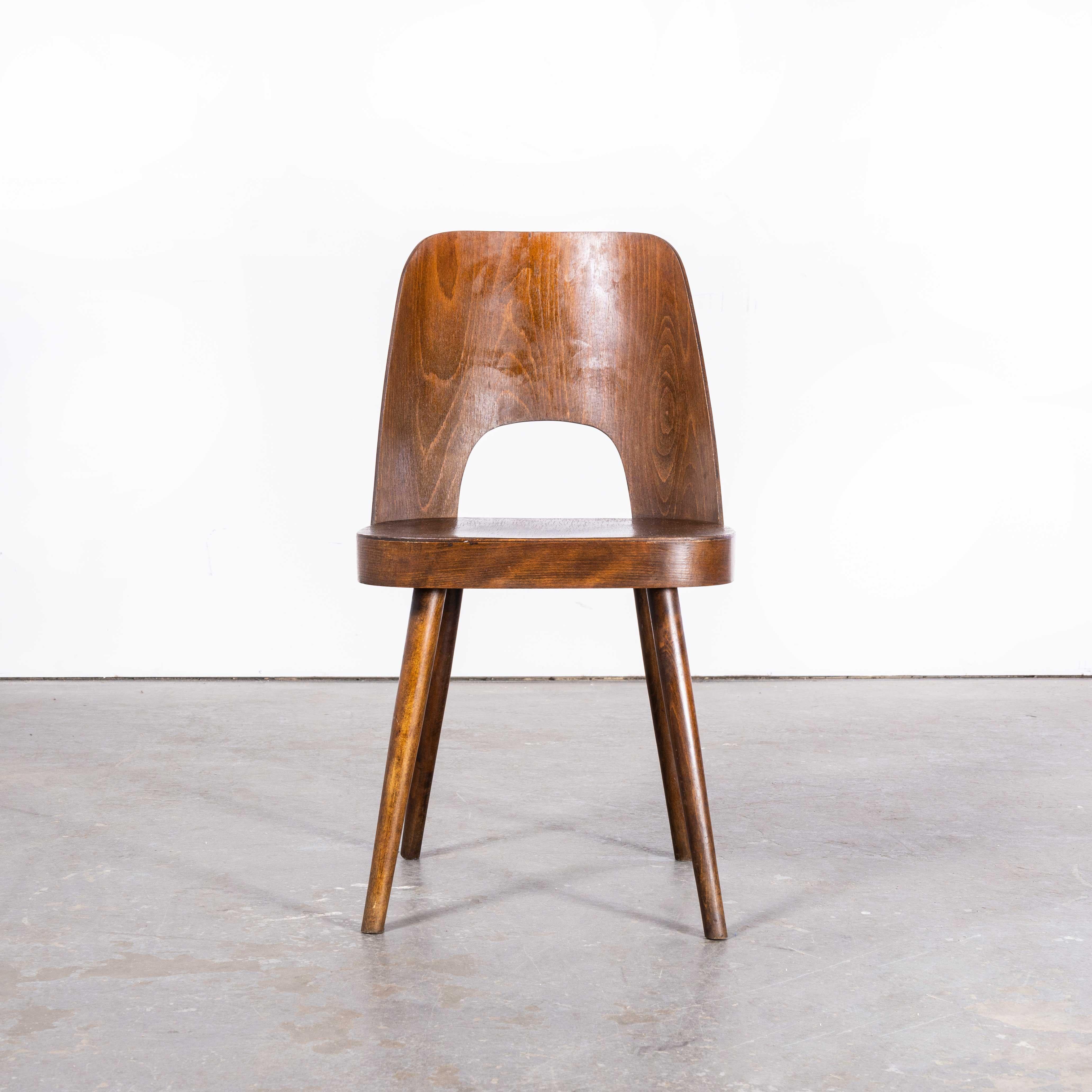 1950s Dark Oak Dining Side Chair, Oswald Haerdtl Model 515 For Sale 2