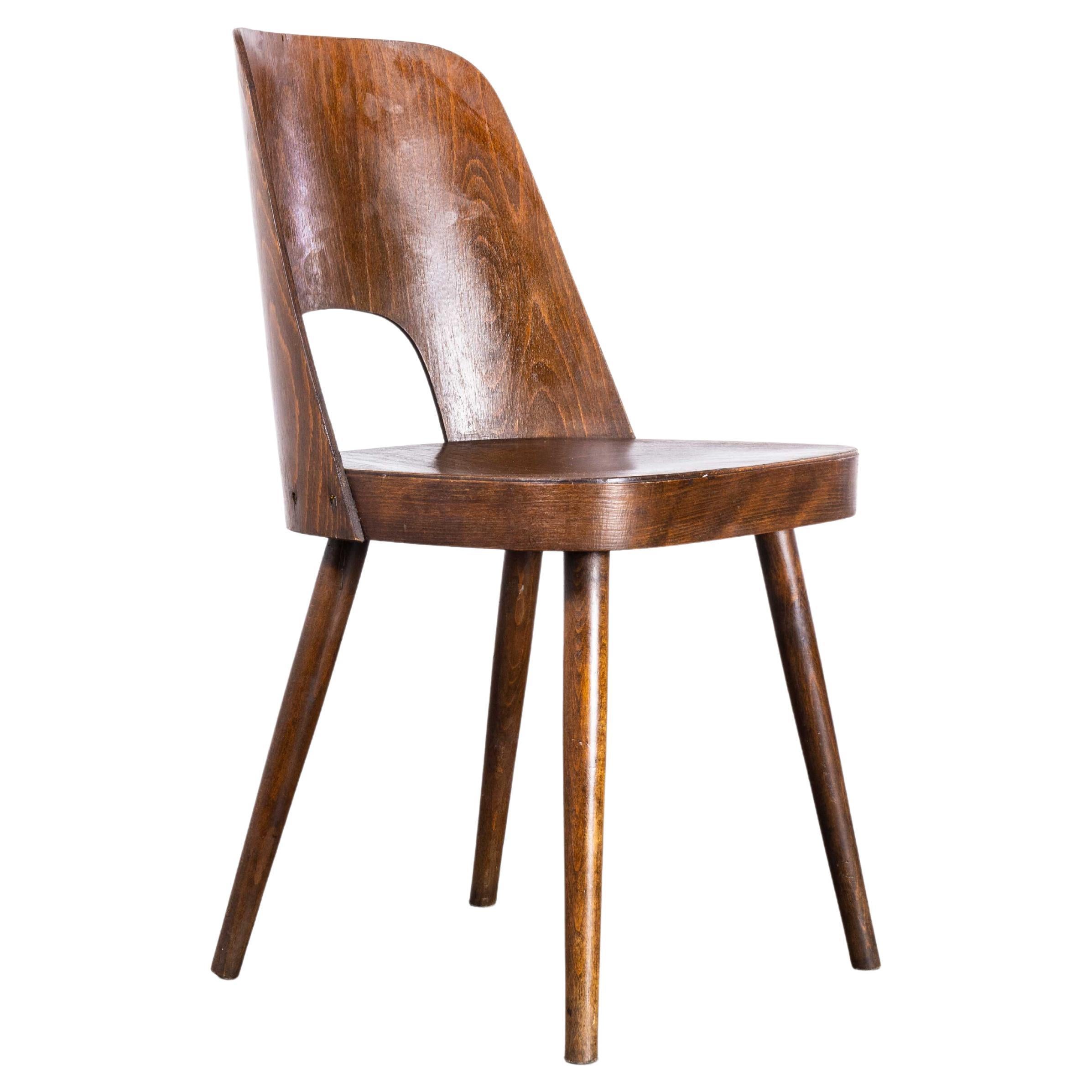 1950s Dark Oak Dining Side Chair, Oswald Haerdtl Model 515 For Sale